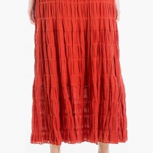 Max Studio Red Textured Skirt